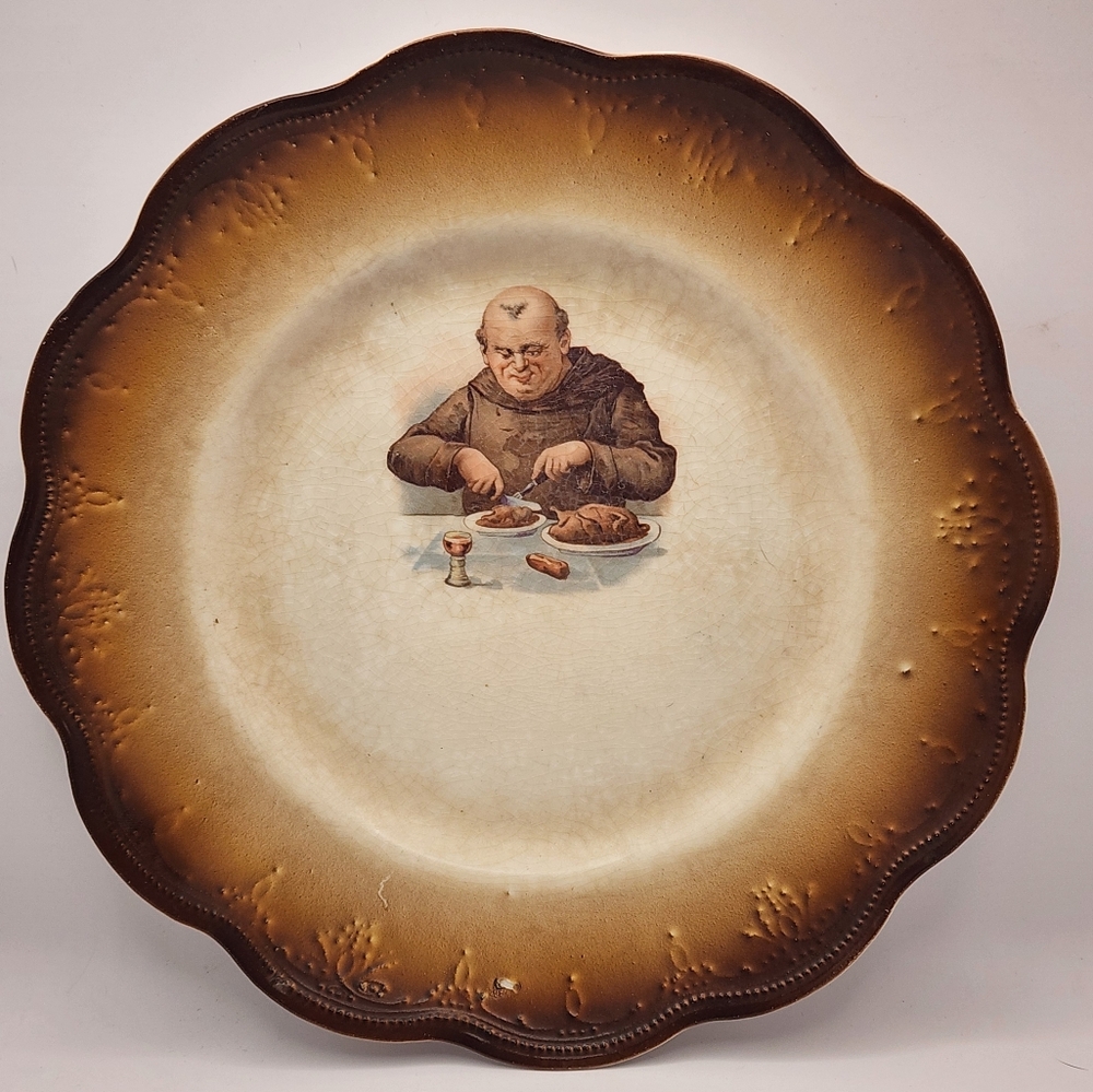 Friarware Monk Bread Plate Vintage IRIS EPP Co Porcelain Plate